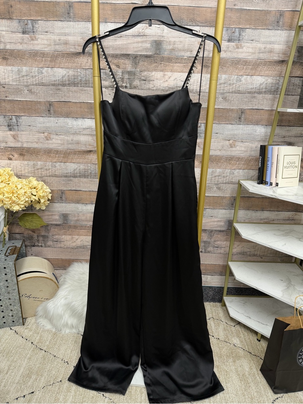 Altar’d State black wide leg spaghetti strap jumpsuit small
